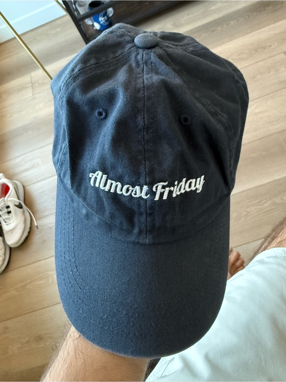 Almost Friday The Classic Navy Cap with White Embroidery